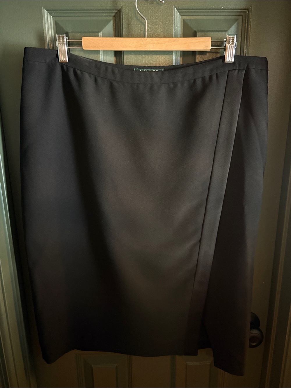 Lauren by Ralph Lauren | Classic Black Wrap Pencil Skirt